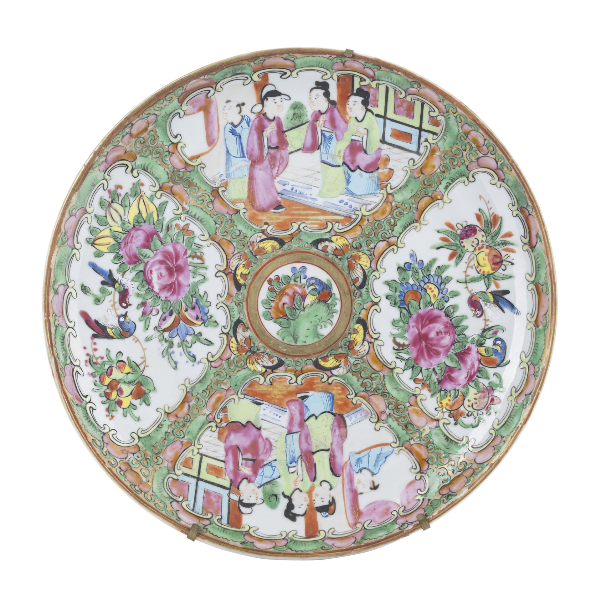 Coppia di piatti in porcellana di Canton - Image 2 of 4