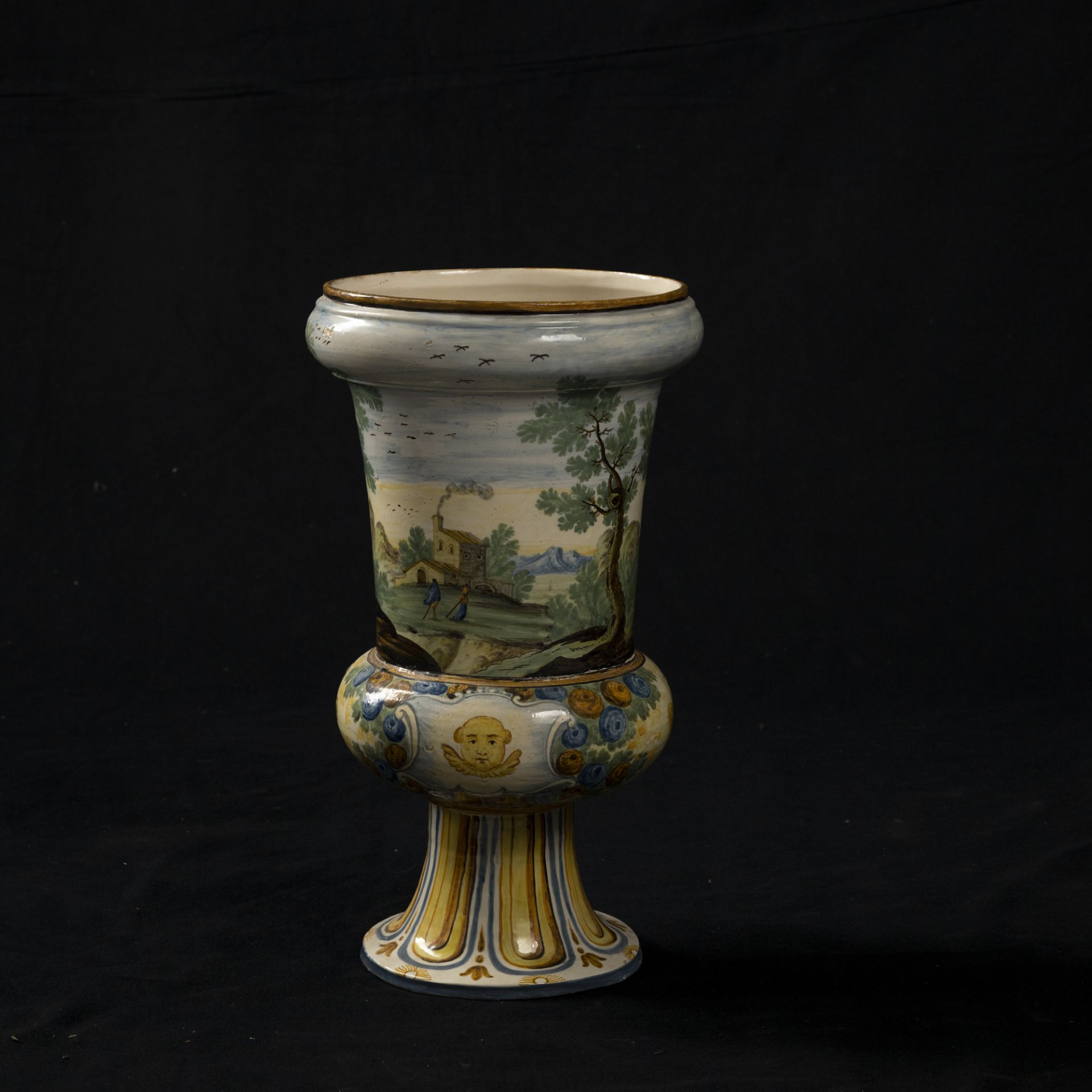 Vaso a coppa in ceramica policroma - Image 3 of 3