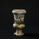 Vaso a coppa in ceramica policroma