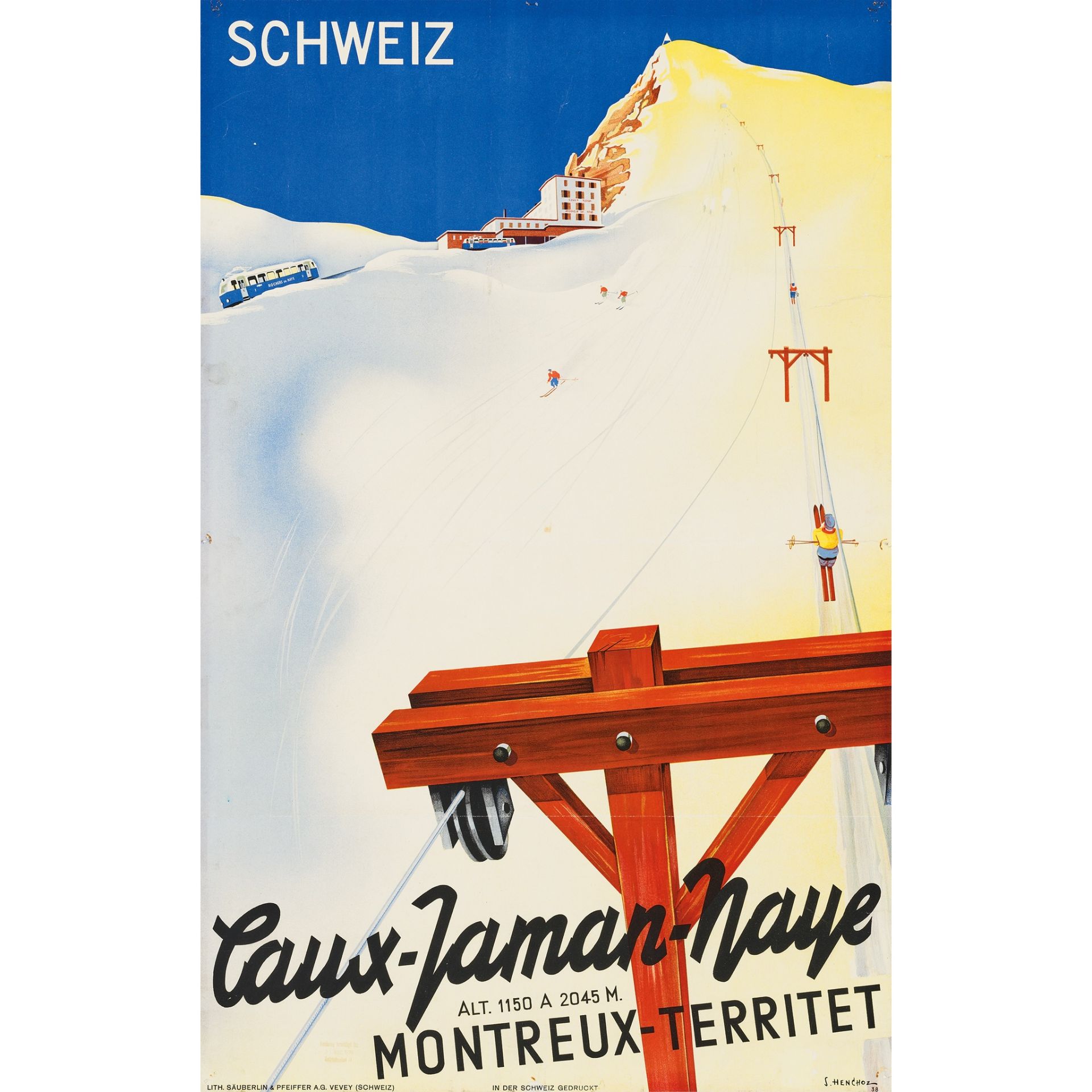 Samuel Henchoz (1905-1976) Caux-Jaman, Naye, Montreux-Territet