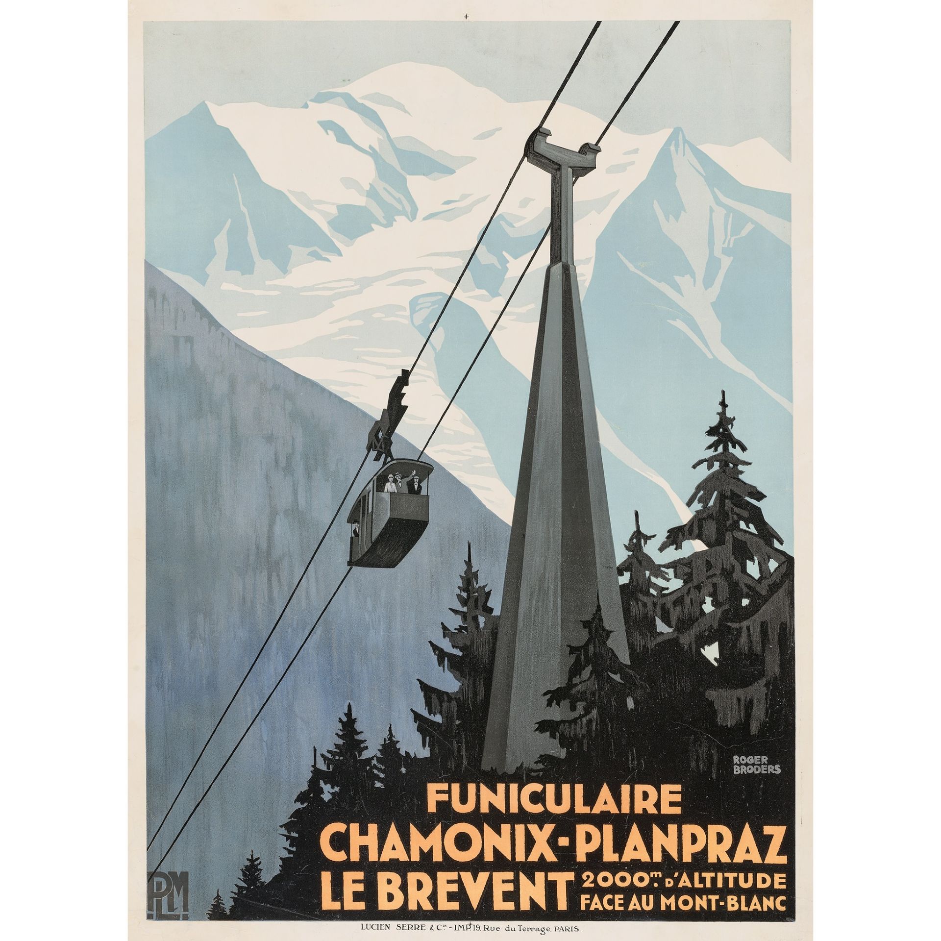 Roger Broders (1883-1953) Funiculaire Chamonix-Planpraz