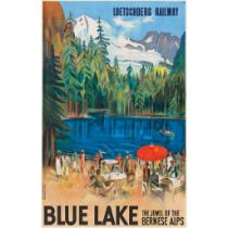 Otto Baumberger (1889-1961) Blue Lake, The Jewel of the Bernese Alps