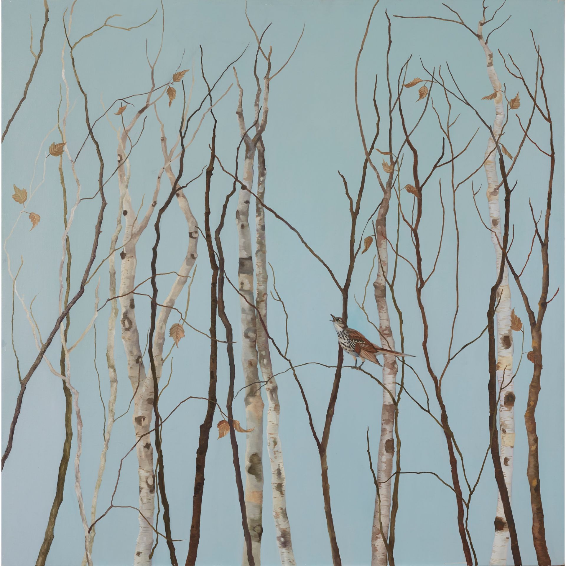 GRACE O'CONNOR (AMERICAN) UNTITLED (TREE BRANCHES AND SONGBIRD)