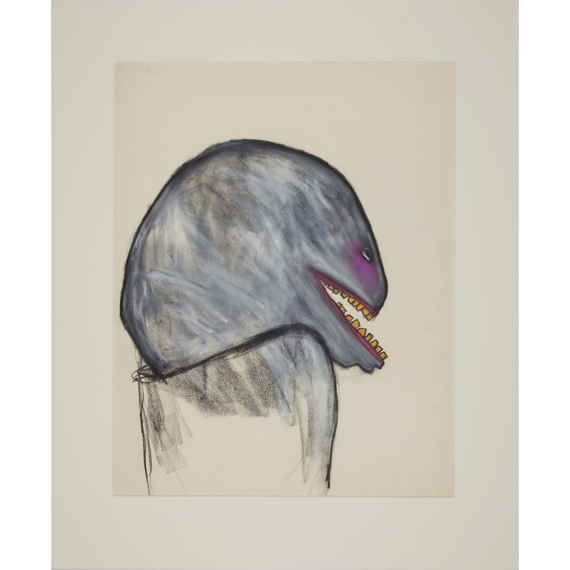 § PATRICIA DOUTHWAITE (SCOTTISH 1939-2002) UNTITLED (HEAD WITH YELLOW TEETH) - Image 2 of 2