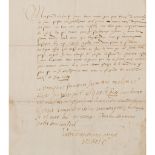 Stuart, Mary, 1542-1587, Queen of Scotland Letter signed with section in autograph