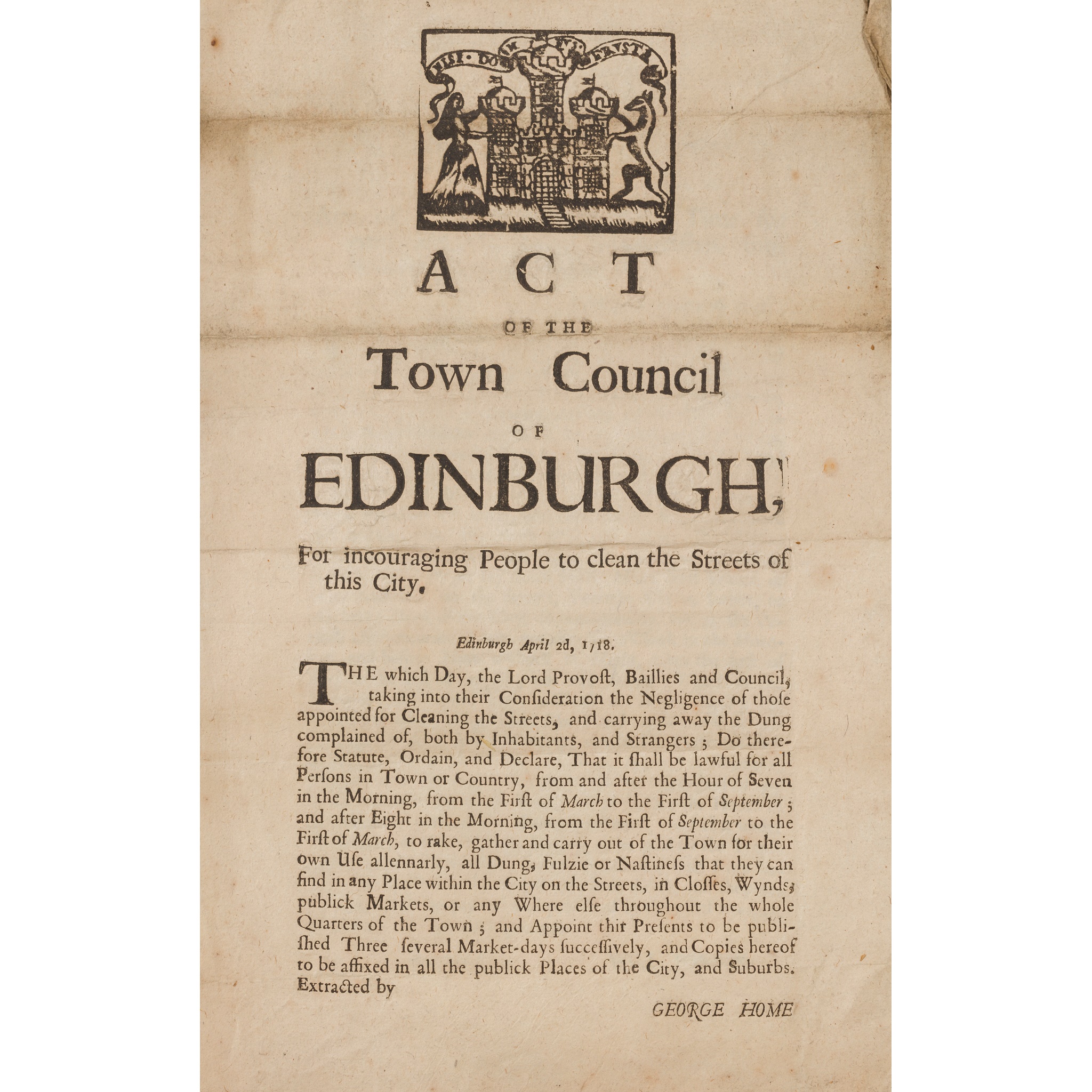 Edinburgh Town Council and other rare Edinburgh items, comprising
