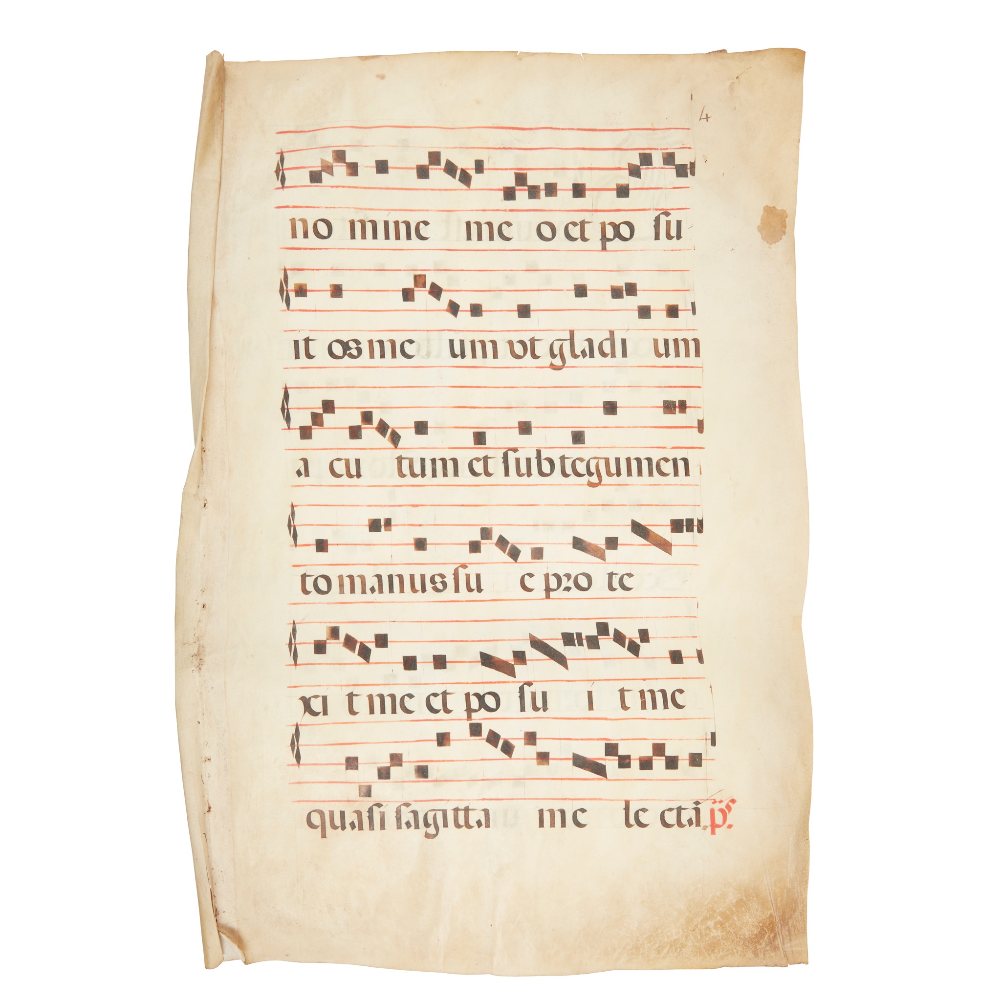 Liturgical music manuscript on vellum 18 pages on 9 leaves - Image 3 of 3