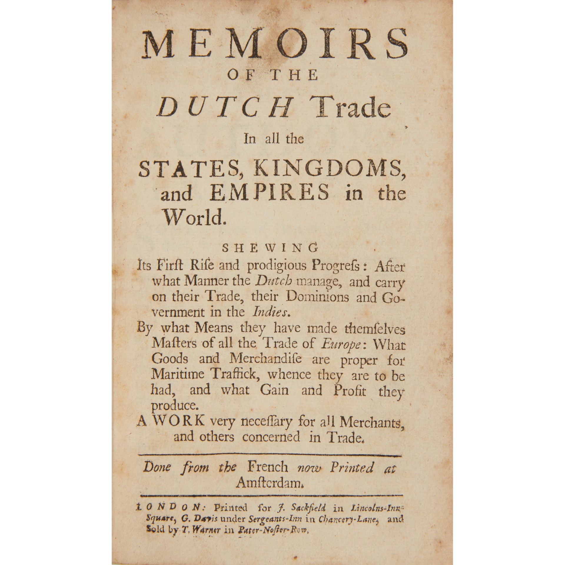 Two 18th century volumes on Trade Including Tucker, Josiah