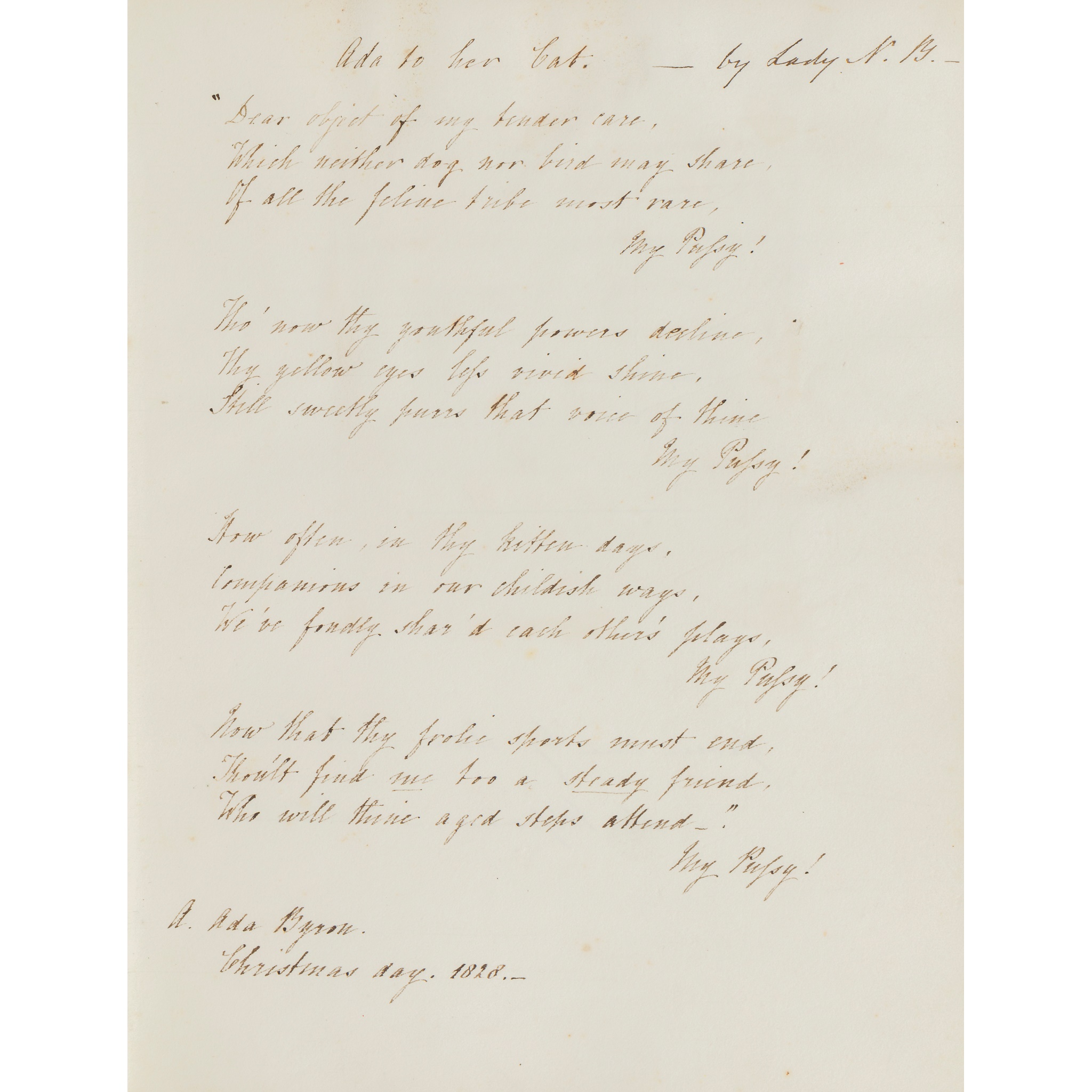 Ada Lovelace (née Byron) interest Commonplace Book, 1828