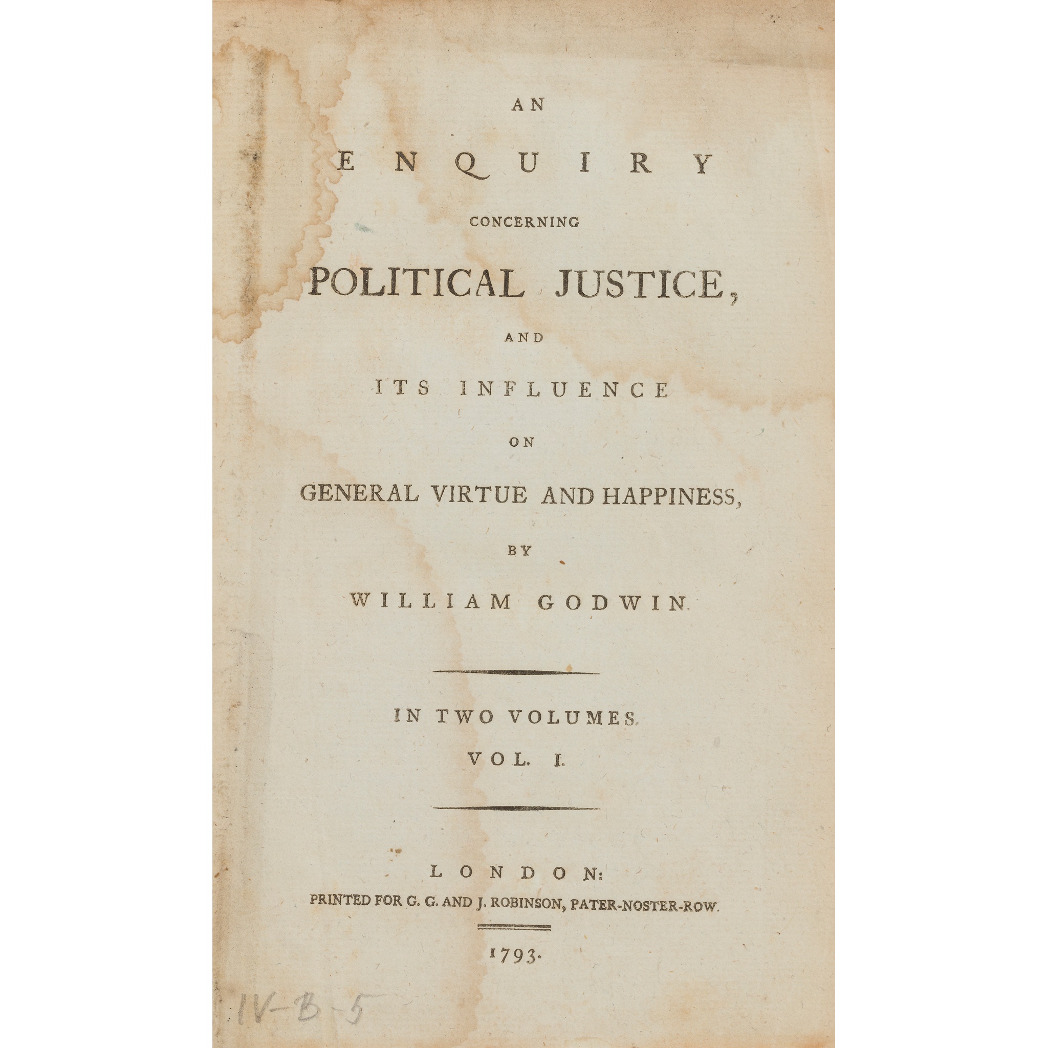 Godwin, William An Enquiry concerning Political Justice