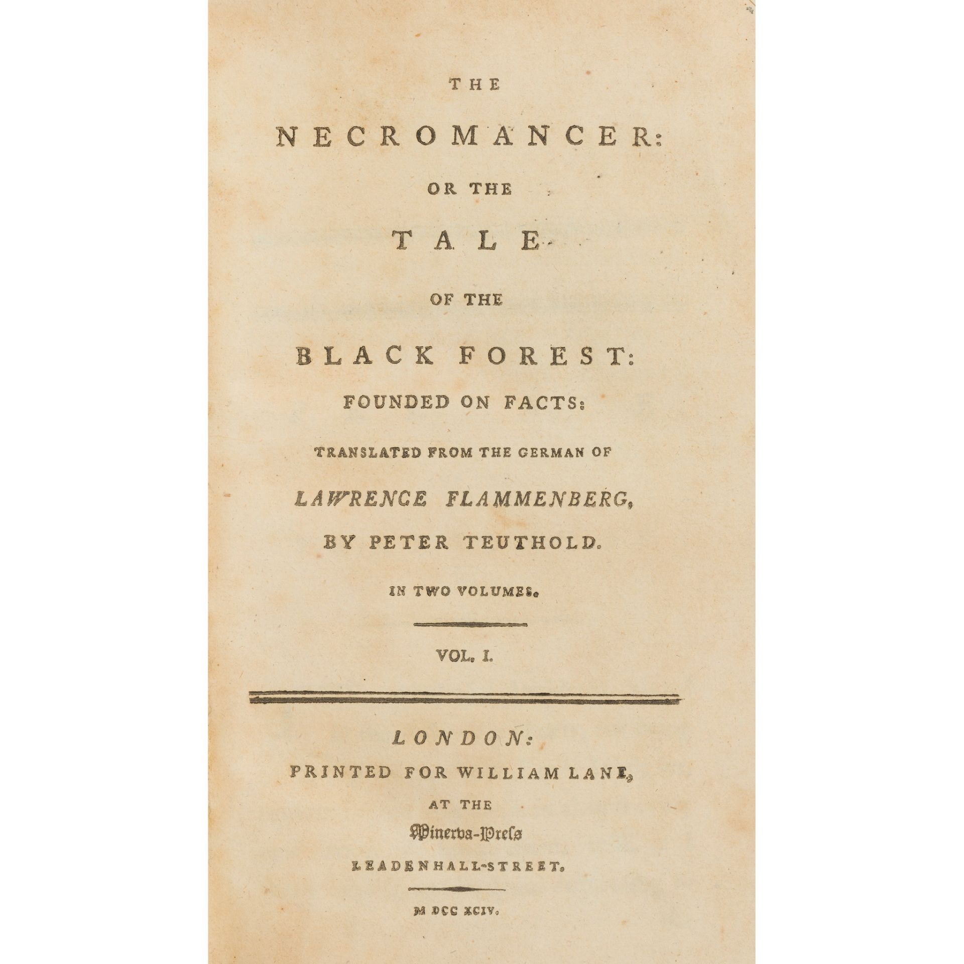 [Kahlert, Karl Friedrich] The Necromancer: or the Tale of the Black Forest...