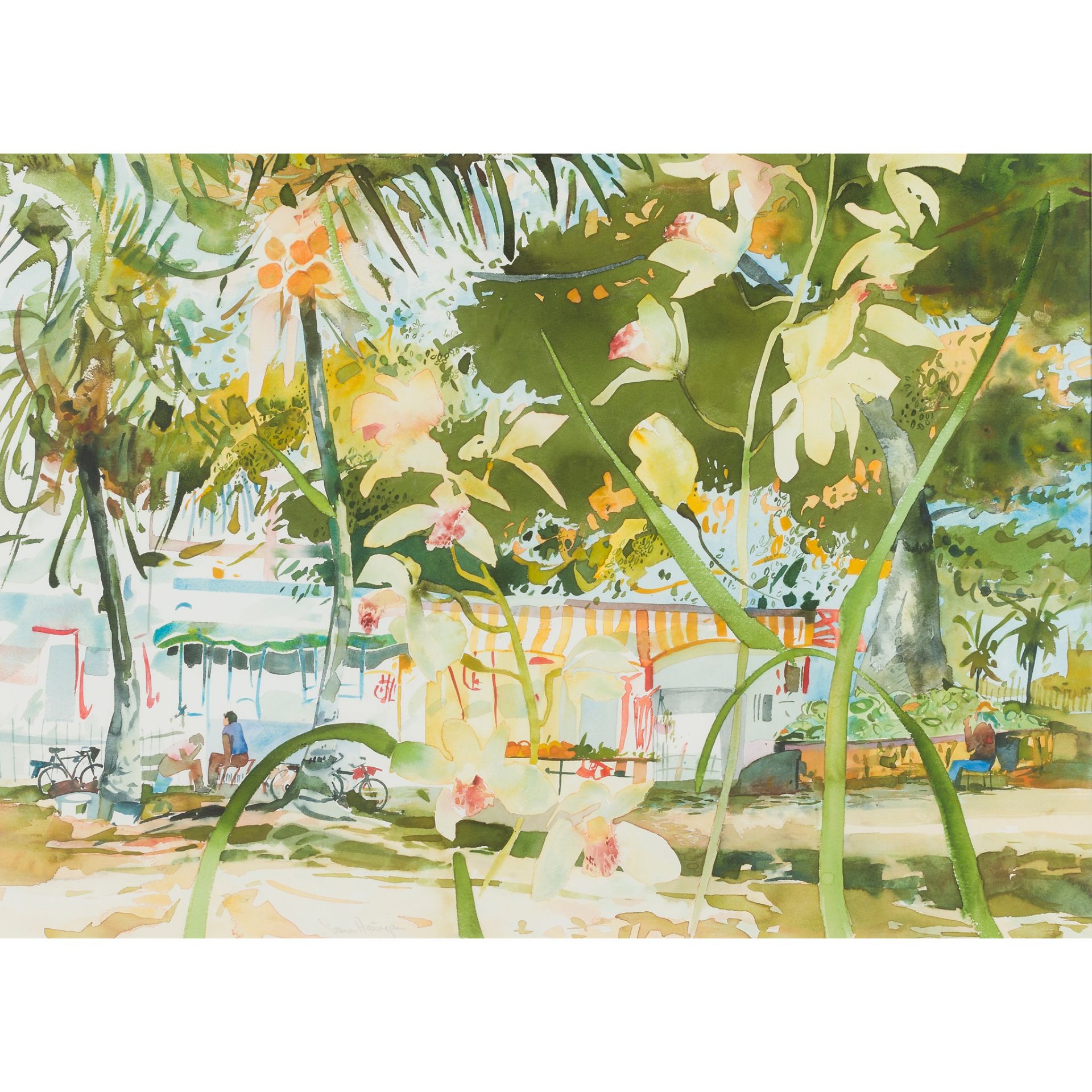 § JAMES HARRIGAN (SCOTTISH 1937-) STREET MARKET, GRAND BAY, MAURITIUS