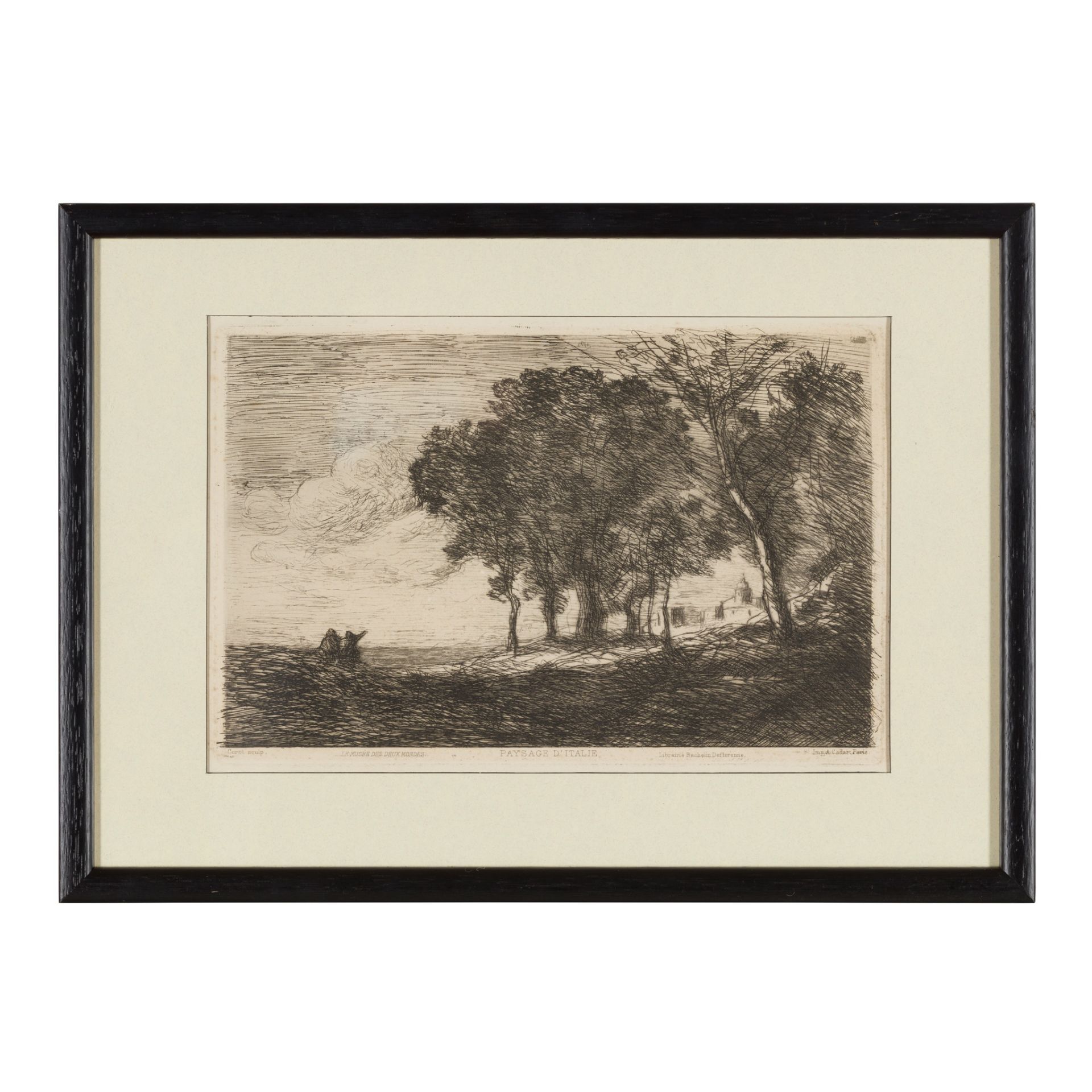 JEAN-BAPTISTE-CAMILLE COROT (FRENCH 1796-1875) PAYSAGE D'ITALIE c.1865 - Bild 2 aus 3