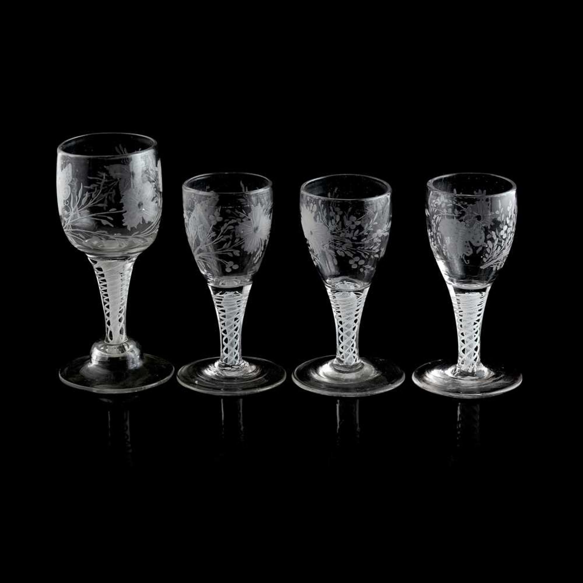 EIGHT DUTCH OPAQUE-TWIST STEM WINE GLASSES LATE 18TH CENTURY - Image 6 of 6
