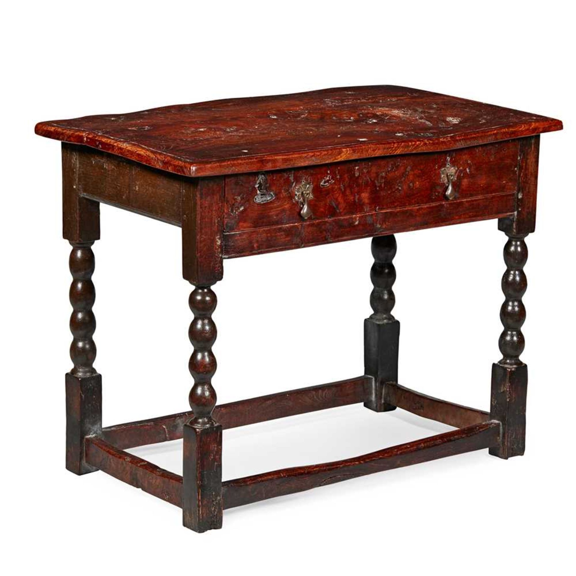WILLIAM AND MARY OAK AND ELM SIDE TABLE LATE 17TH/ EARLY 18TH CENTURY