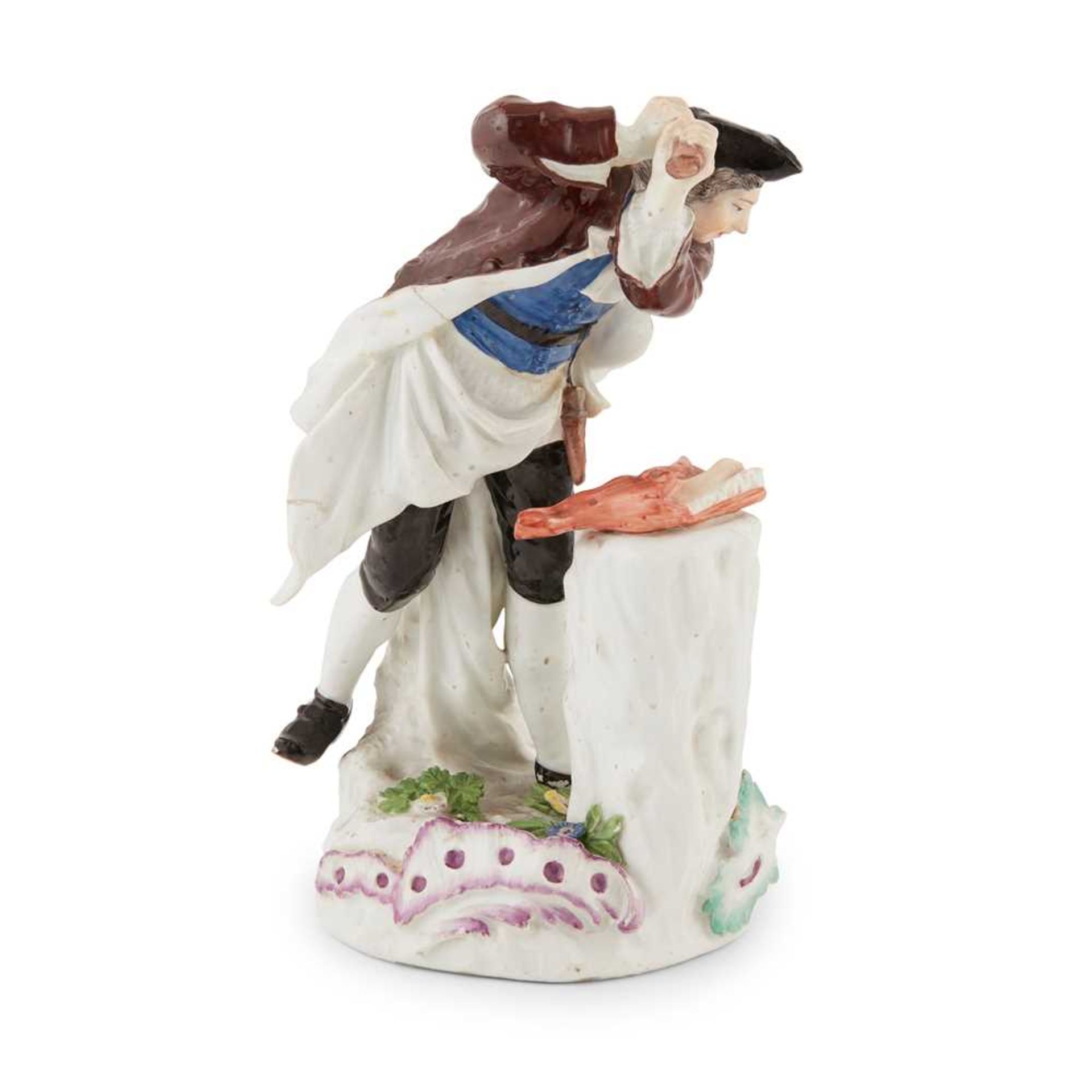 MEISSEN FIGURE OF A BUTCHER MID 18TH CENTURY