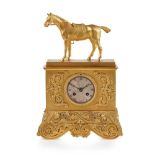 FRENCH EMPIRE GILT BRONZE MANTEL CLOCK EARLY 19TH CENTURY