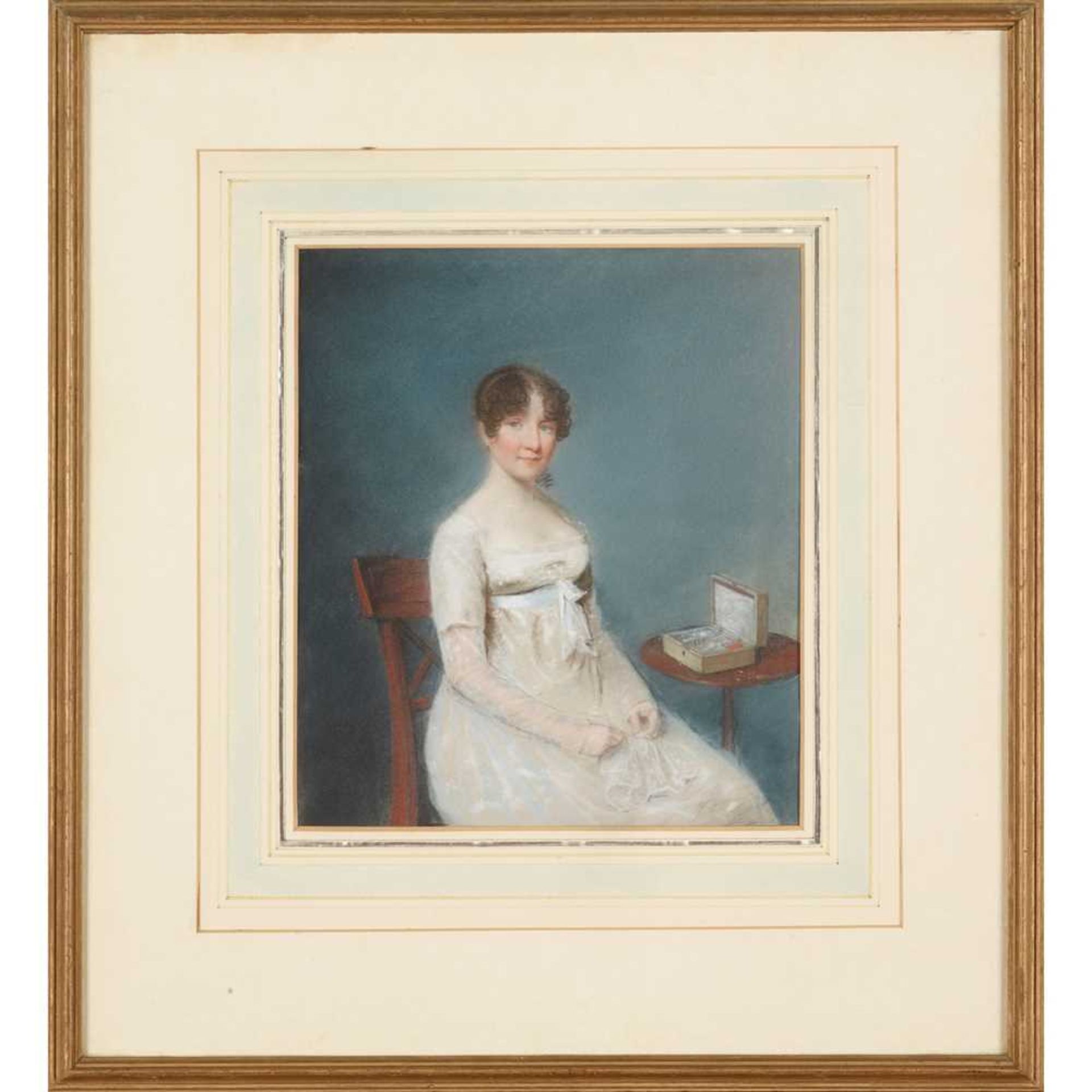ADAM BUCK (IRISH 1759-1833) STUDY OF A YOUNG WOMAN SEWING - Image 2 of 3