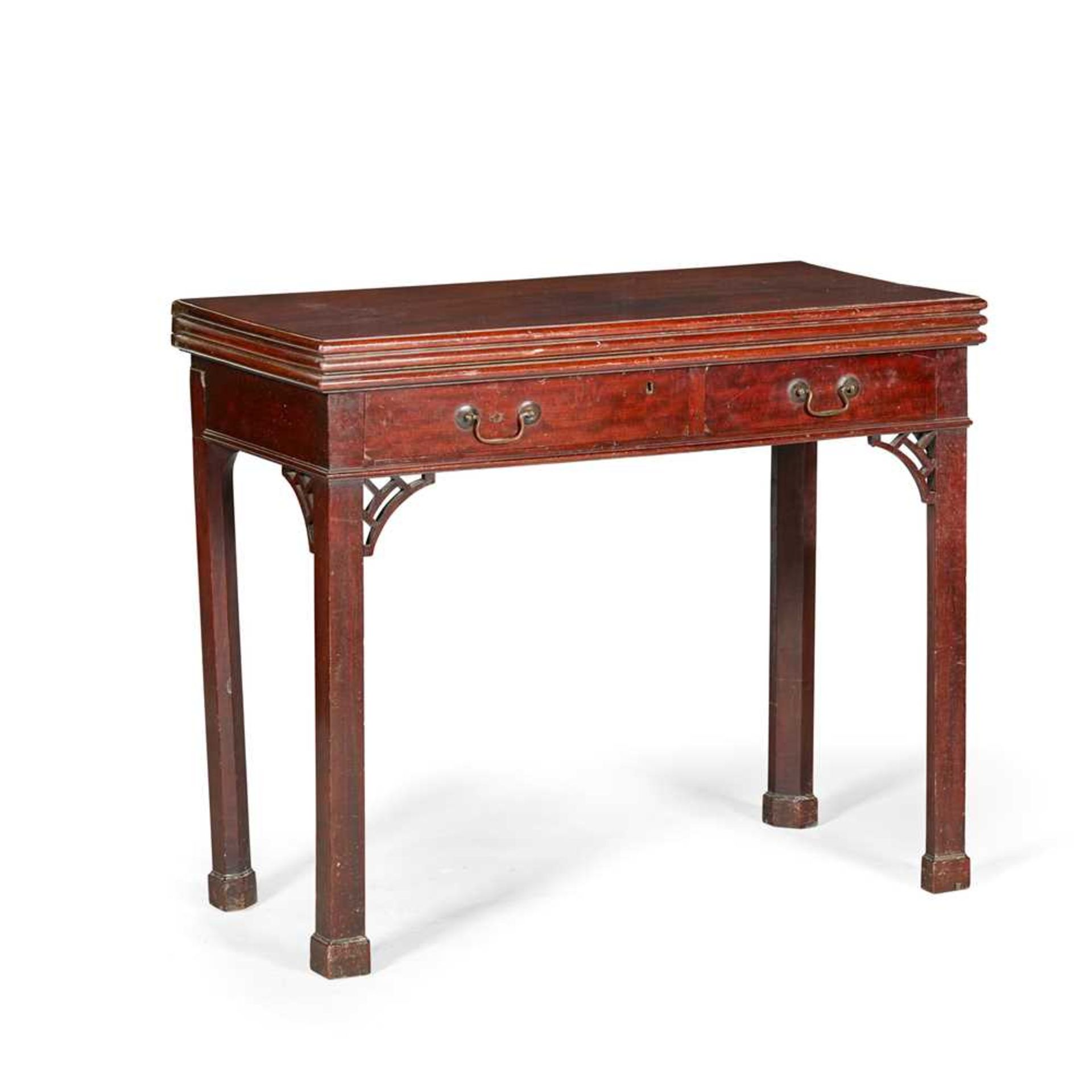 GEORGE II MAHOGANY GAMES AND CARD TABLE MID 18TH CENTURY