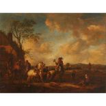 AFTER PHILIPS WOUWERMAN TRAVELLERS OUTSIDE A BLACKSMITH