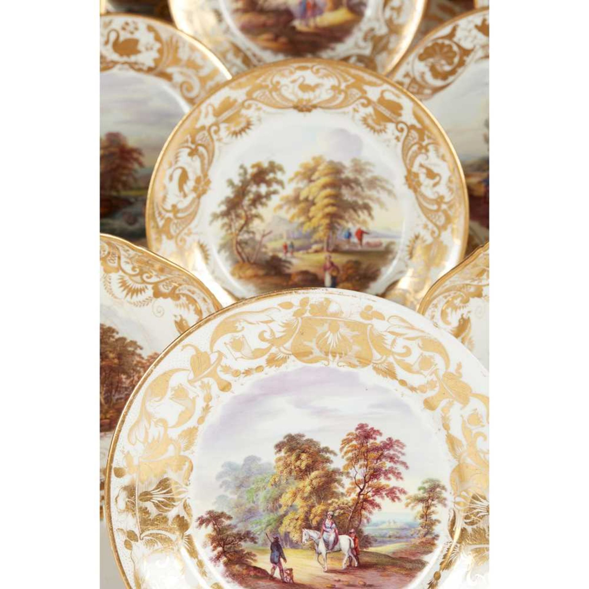 MATCHED DERBY PORCELAIN TOPOGRAPHICAL PART DESSERT SERVICE EARLY 19TH CENTURY - Image 5 of 8