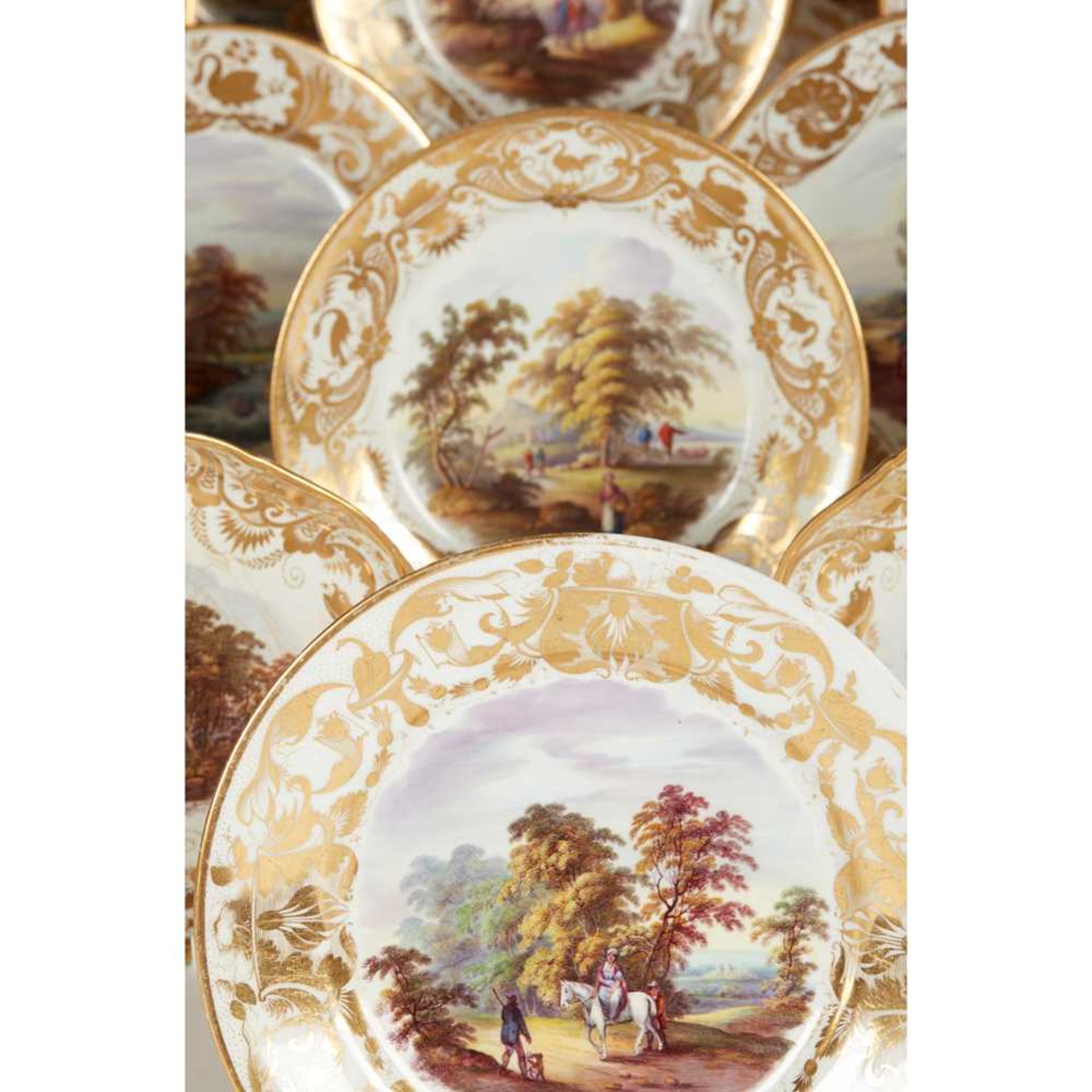 MATCHED DERBY PORCELAIN TOPOGRAPHICAL PART DESSERT SERVICE EARLY 19TH CENTURY - Image 4 of 8