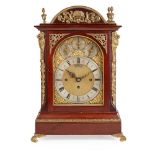 GEORGIAN STYLE MAHOGANY CHIMING BRACKET CLOCK, CHARLES SHAPLAND, LONDON LATE 19TH CENTURY