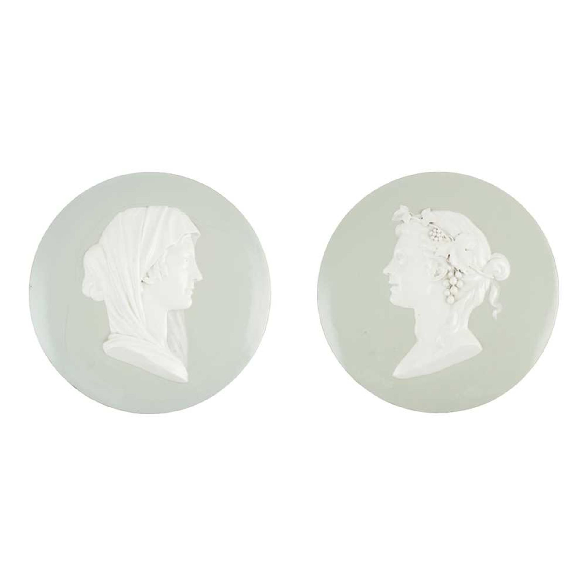 SET OF FOUR LARGE SÈVRES PORCELAIN ROUNDELS OF THE FOUR SEASONS 1862/63 - Image 2 of 6