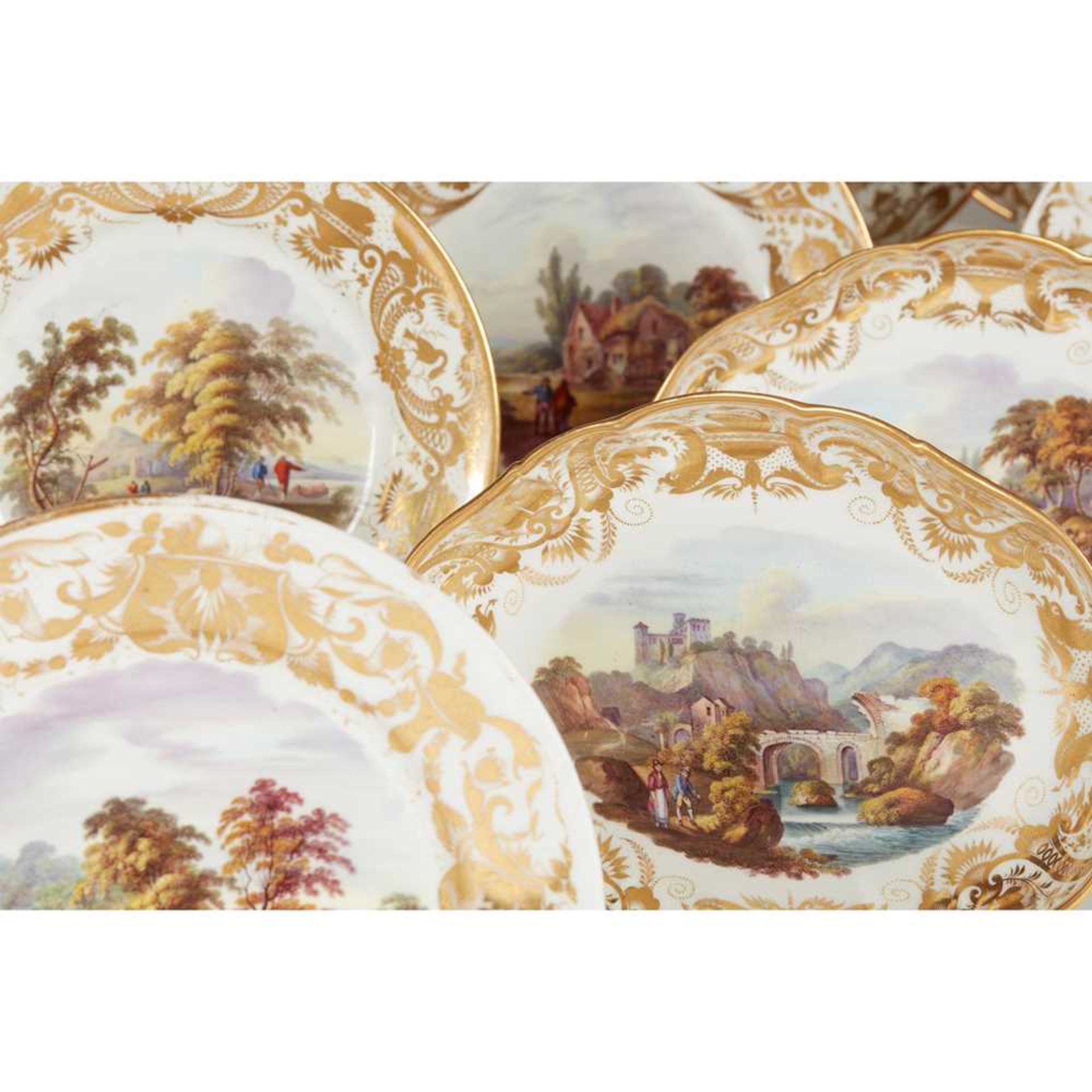 MATCHED DERBY PORCELAIN TOPOGRAPHICAL PART DESSERT SERVICE EARLY 19TH CENTURY - Image 8 of 8