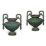 PAIR OF FRENCH CAST-IRON URNS 19TH CENTURY