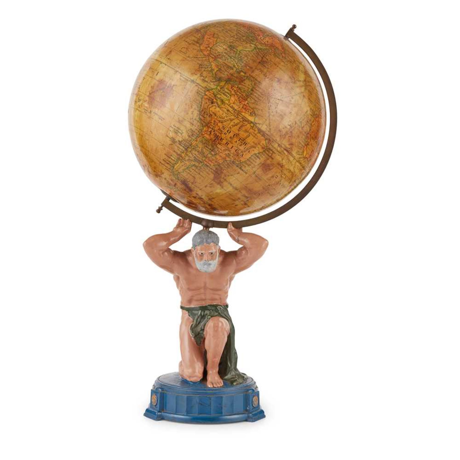 'GEOGRAPHIA' TERRESTRIAL TABLE GLOBE AND STAND EARLY 20TH CENTURY