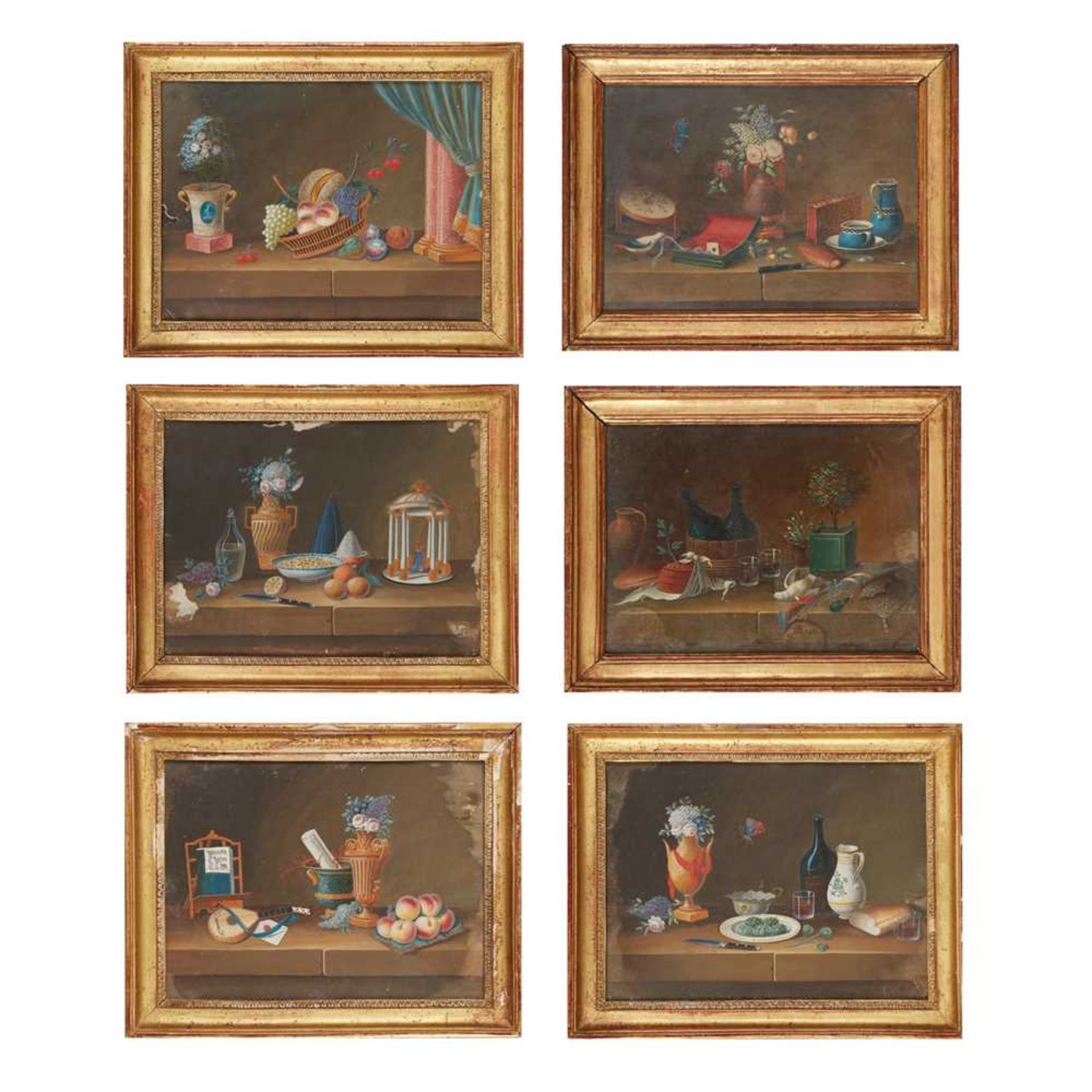 ATTRIBUTED TO JOHANN RUDOLFF FEYERABEND, CALLED LELONG (SWISS, 1749-1814) SIX STILL LIFE STUDIES