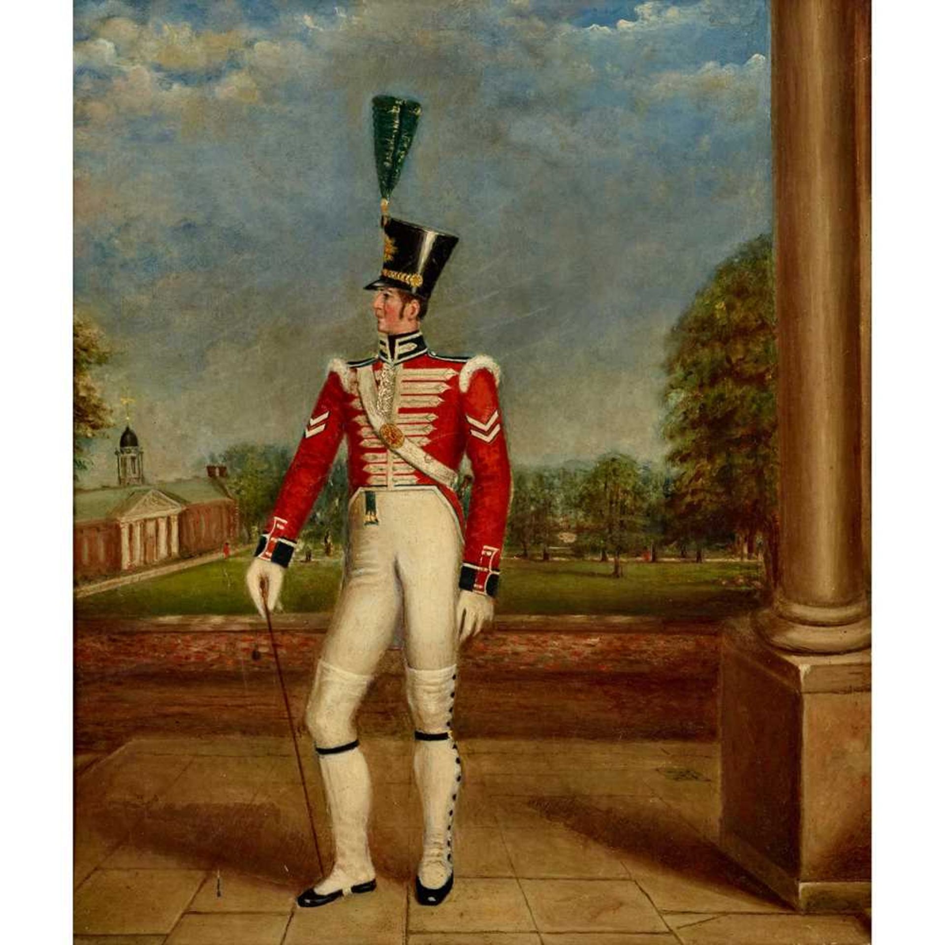 19TH CENTURY BRITISH SCHOOL FULL LENGTH PORTRAIT OF A CORPORAL, LIGHT COMPANY, 3RD FOOT GUARDS