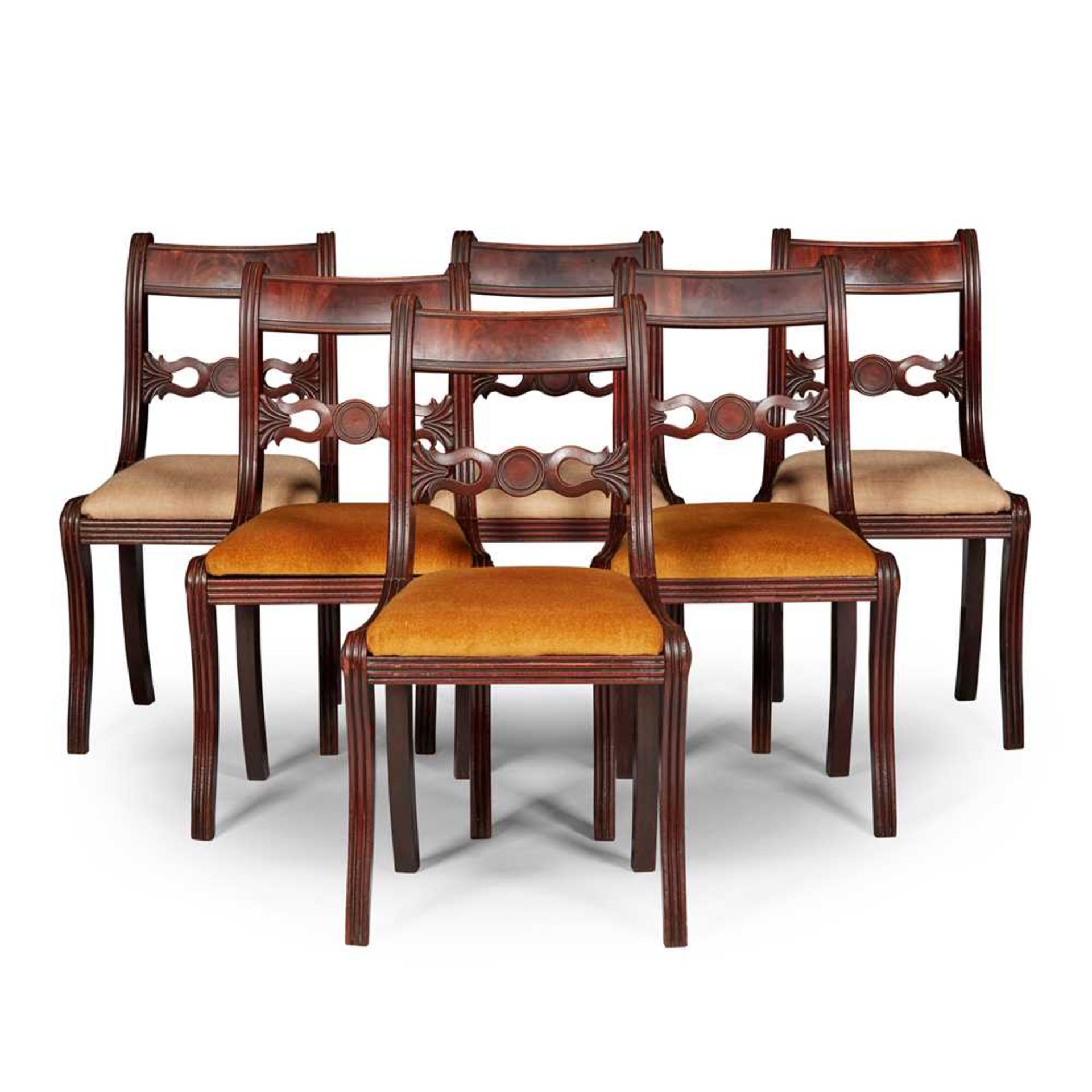 SET OF SIX REGENCY MAHOGANY DINING CHAIRS EARLY 19TH CENTURY