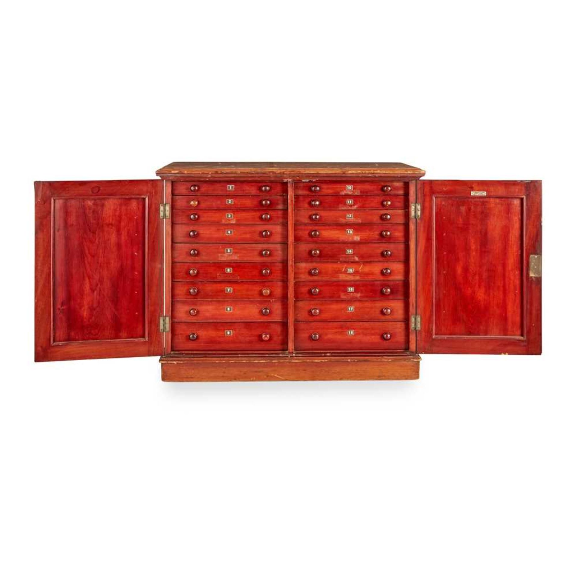 LATE VICTORIAN MAHOGANY MINERAL AND ROCK COLLECTOR'S CABINET LATE 19TH CENTURY - Image 2 of 7