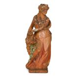 LARGE TERRACOTTA FIGURE OF FLORA 19TH CENTURY