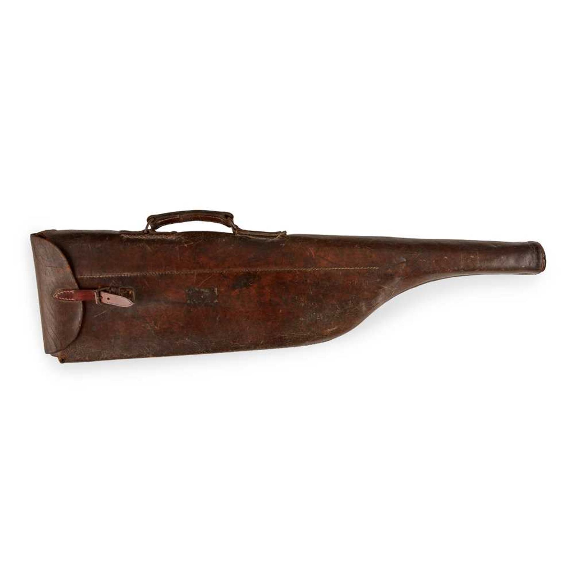 THREE LEATHER SHOTGUN CASES LATE 19TH/ EARLY 20TH CENTURY - Image 4 of 6