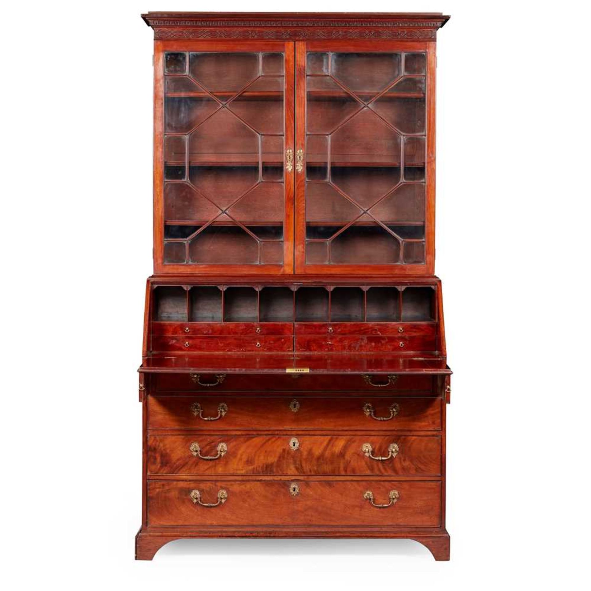 GEORGE III MAHOGANY BUREAU BOOKCASE 18TH CENTURY - Image 2 of 3