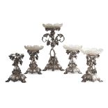 A set of five Victorian Scottish plated table centerpieces