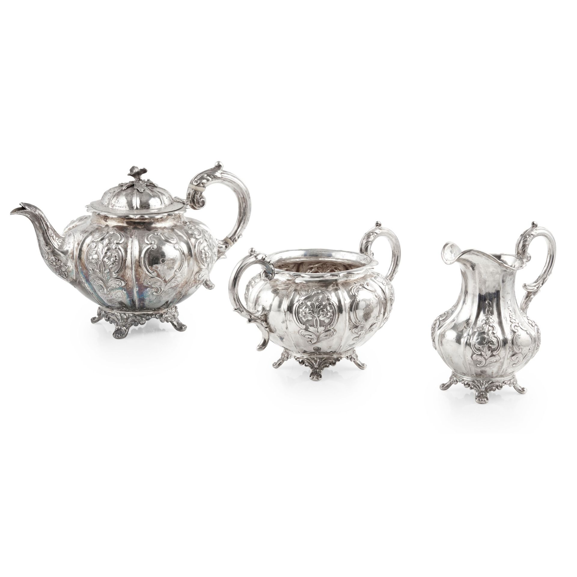 Y A Victorian matched three-piece coffee service