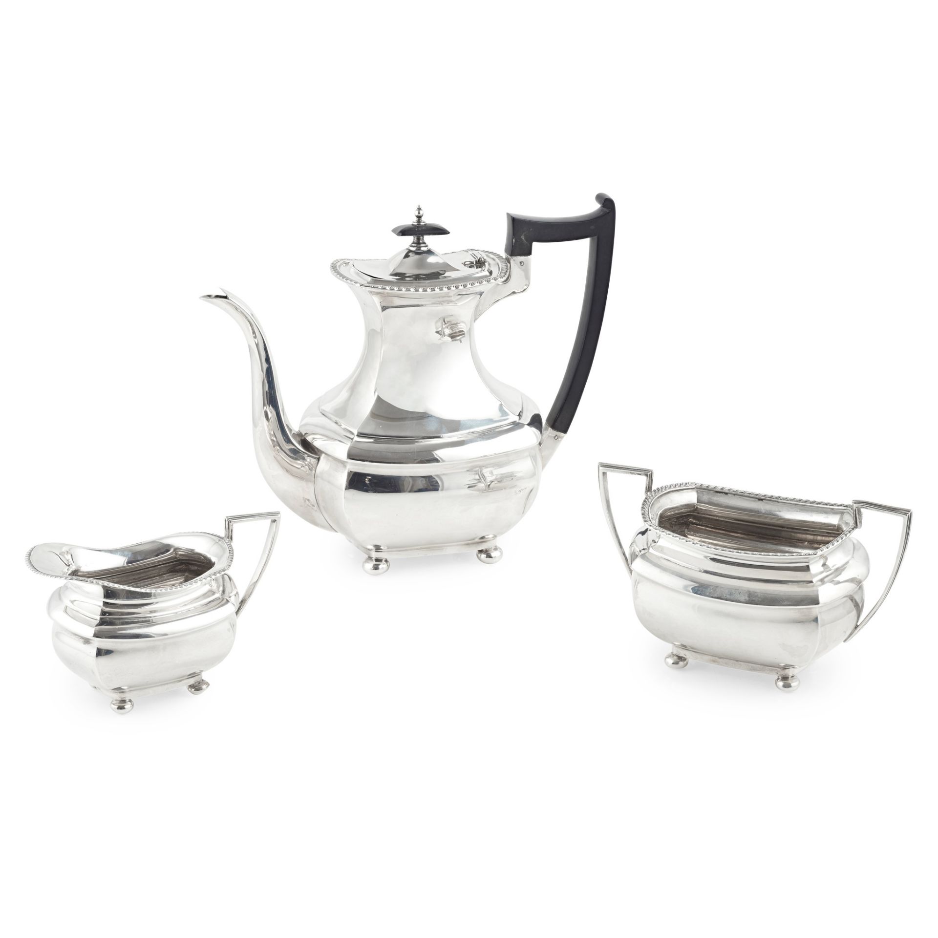 An Edwardian three-piece coffee service