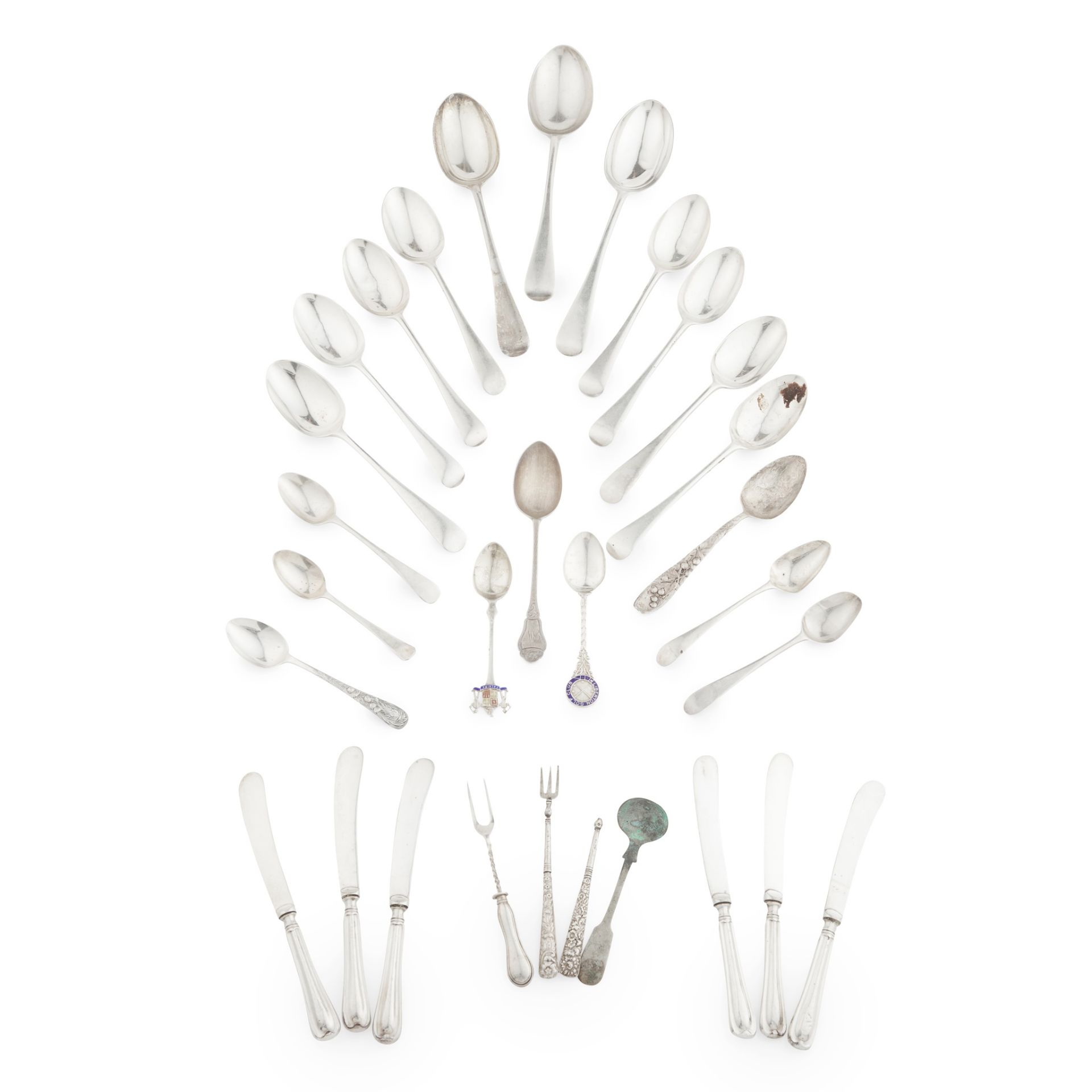 A collection of Old English flatware