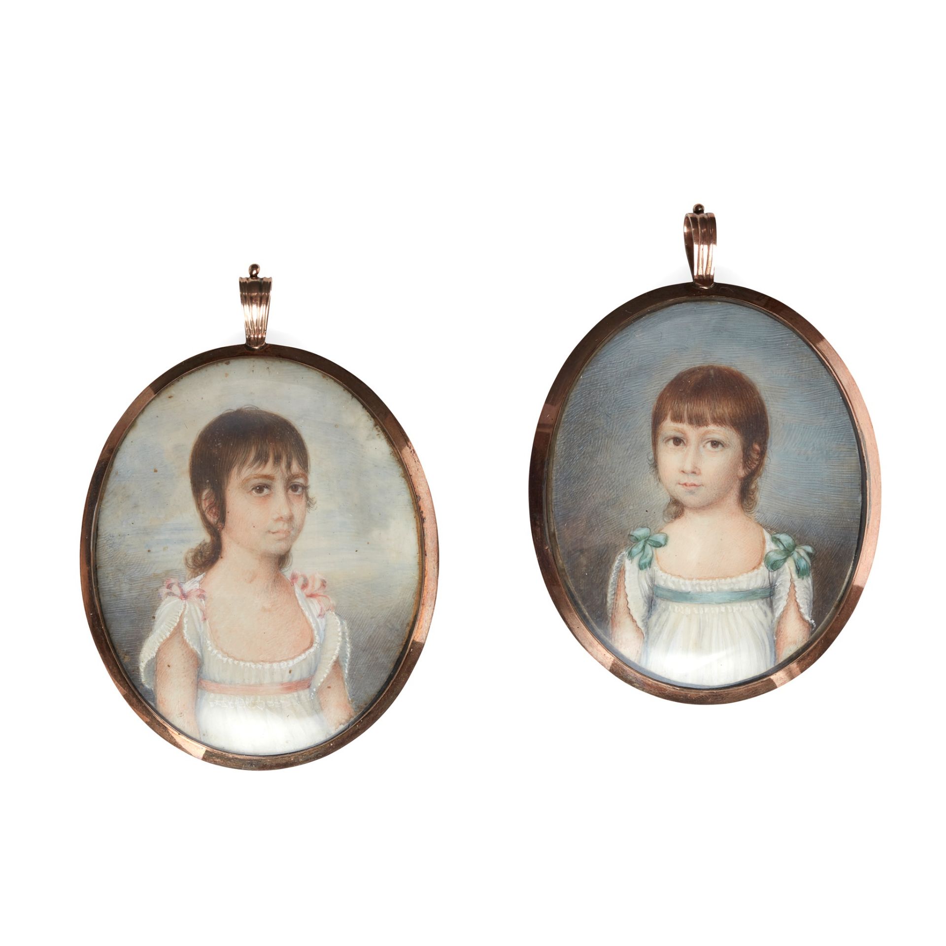 Y A pair of early 19th-Century English framed miniatures