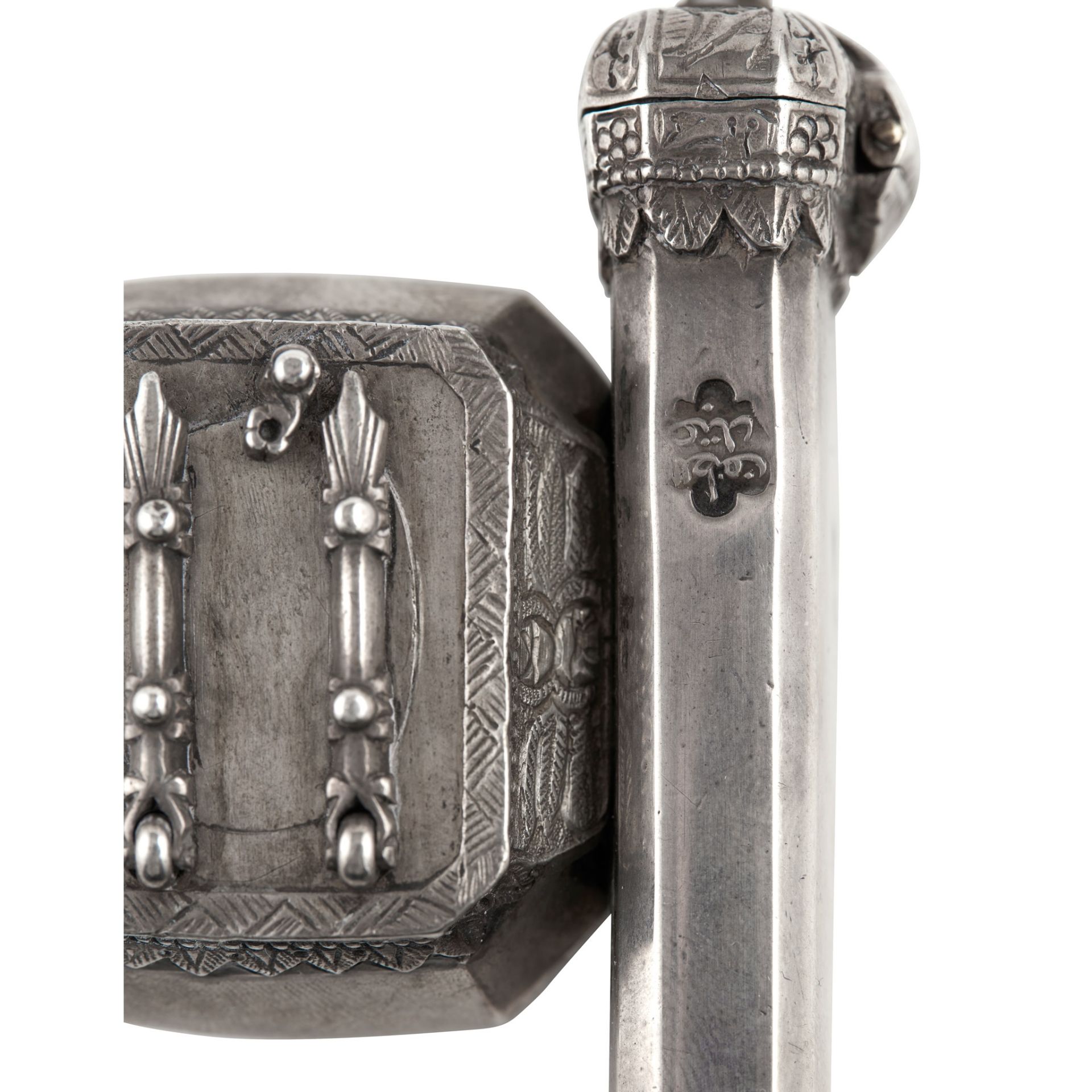 An Ottoman silver qualamdan - Image 2 of 2