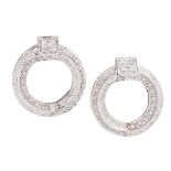 A pair of diamond earrings