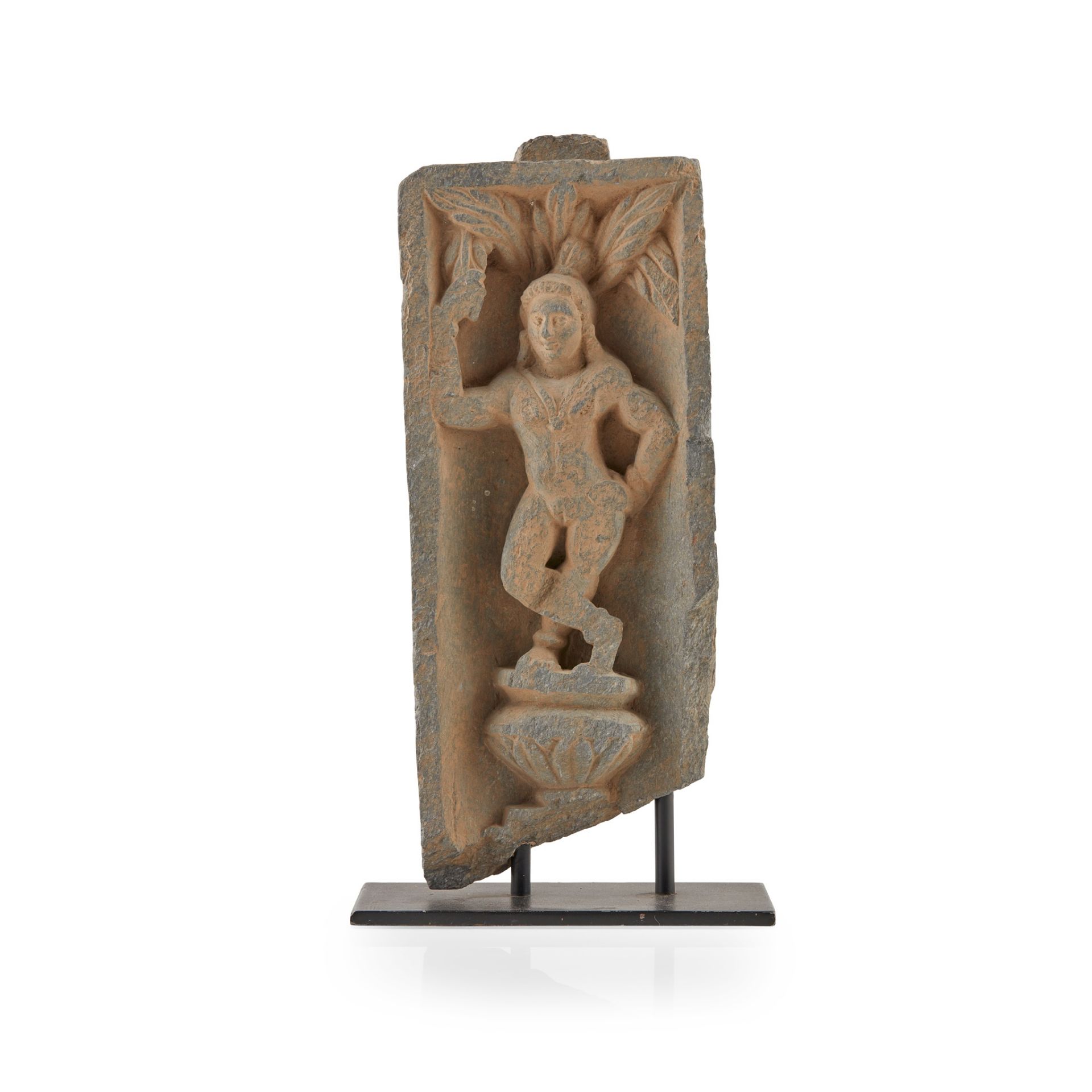GANDHARA GREY SCHIST STONE RELIEF OF YAKSHA 1ST–3RD CENTURY AD