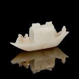 WHITE JADE CARVING OF A SAMPAN QING DYNASTY, 19TH CENTURY