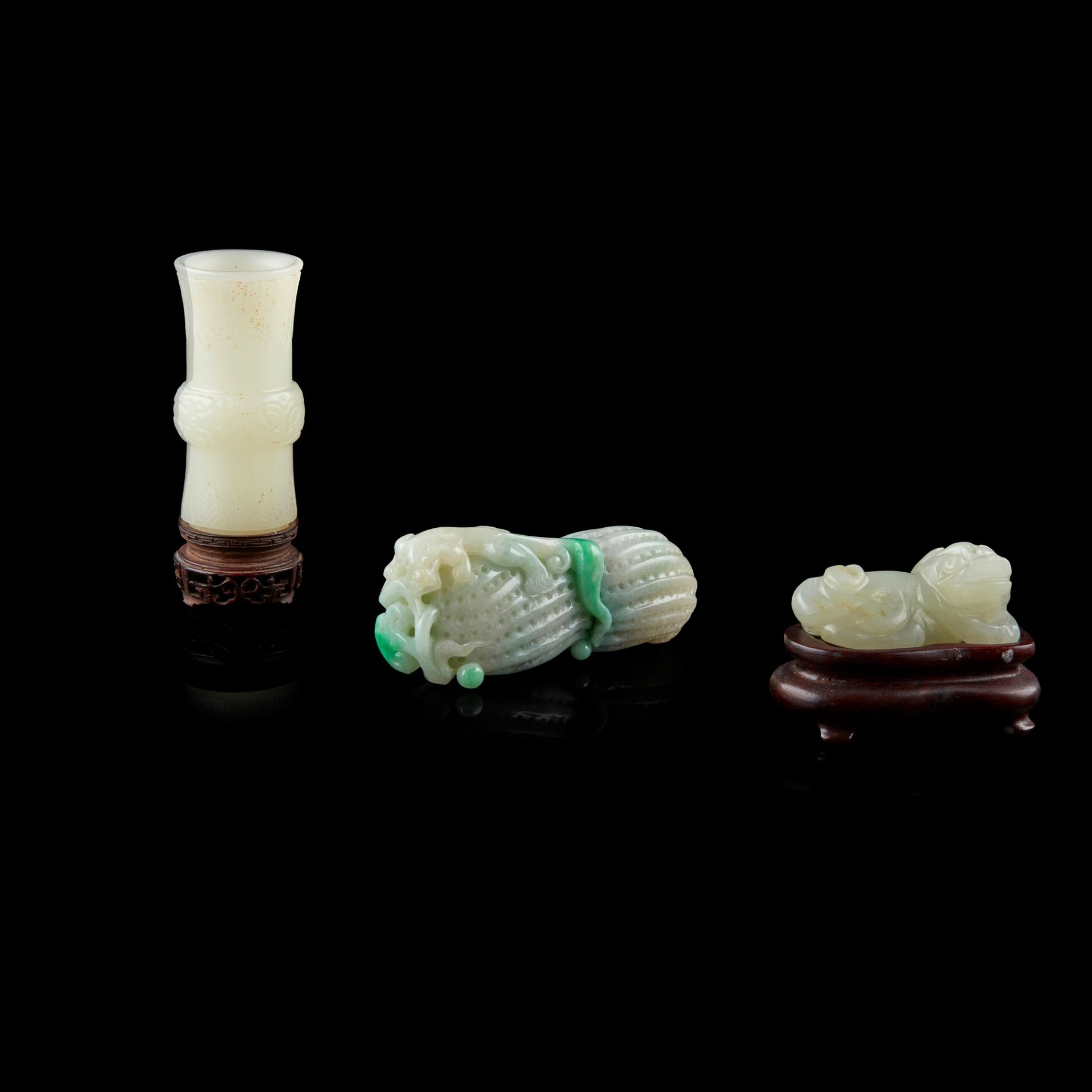 GROUP OF THREE JADE CARVINGS