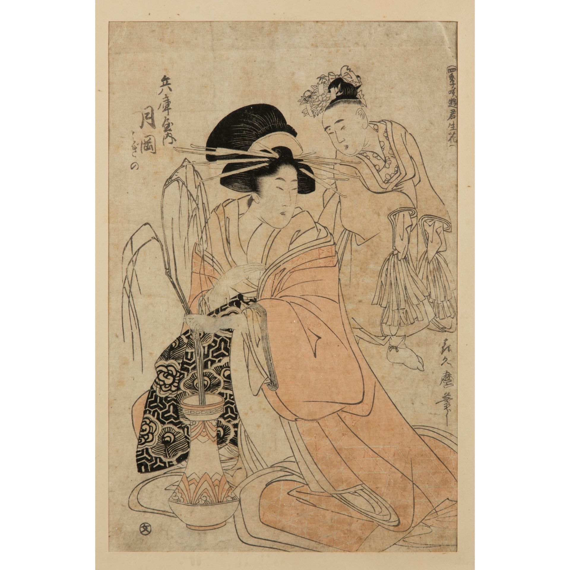 KITAGAWA HIDEMARO (active 1801-1818) AND KITAGAWA TSUKIMARO (active 1794–1836) EDO PERIOD - Image 2 of 2