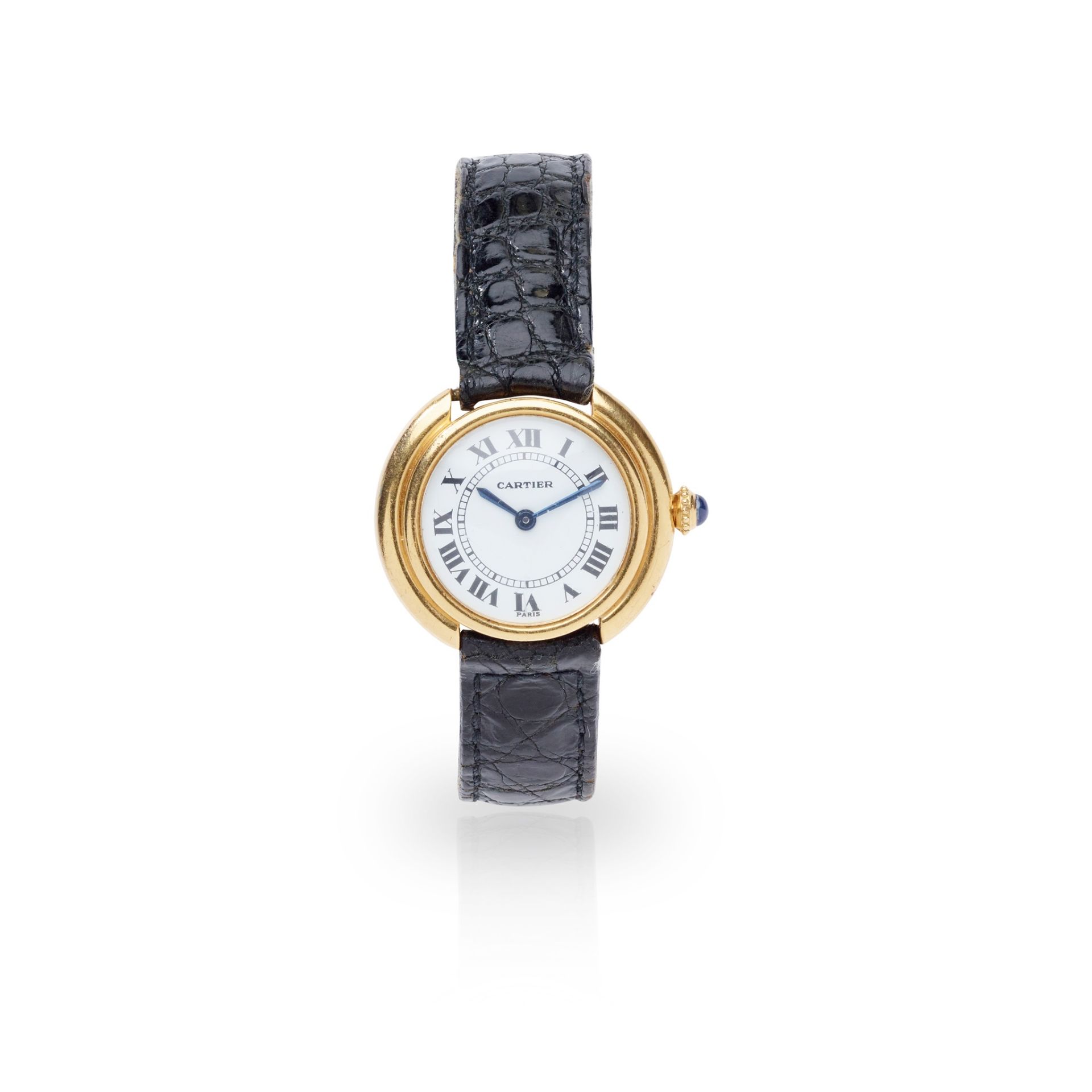 Y Cartier: an oval-cased wrist watch
